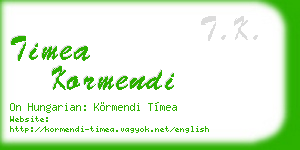timea kormendi business card
