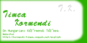 timea kormendi business card